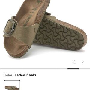 Birkenstock Madrid Big Buckle Sandals in Faded Khaki - Sz 41/8-8.5